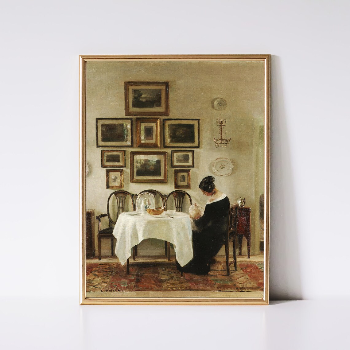Mother And Child Vintage Nursery Art Print - Image 2