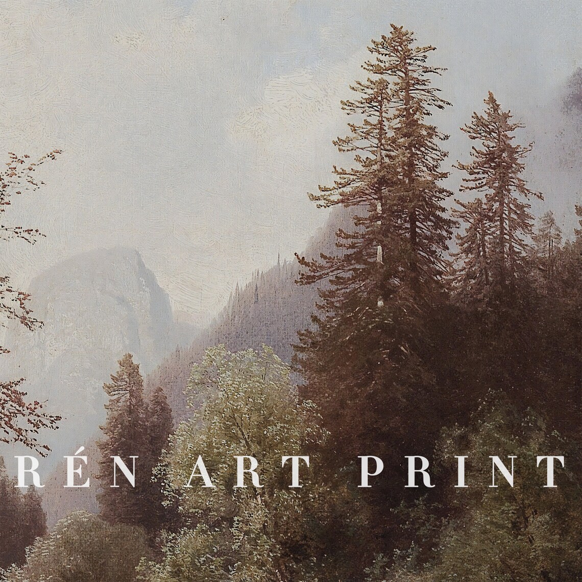 Vintage Autumn Landscape Painting, Rustic Fall Art Print - Image 3