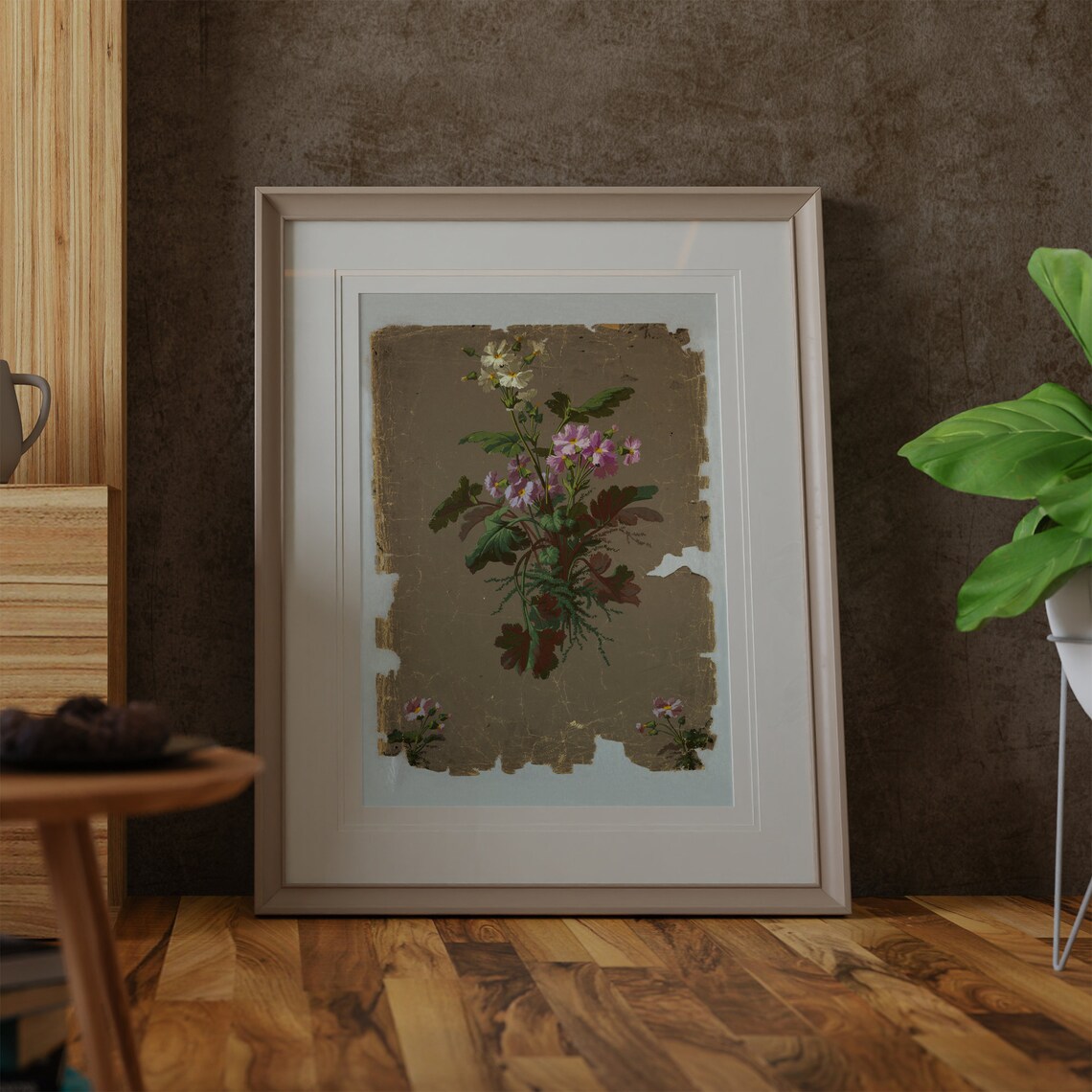 Vintage Floral Botanical Art Print, Country Farmhouse