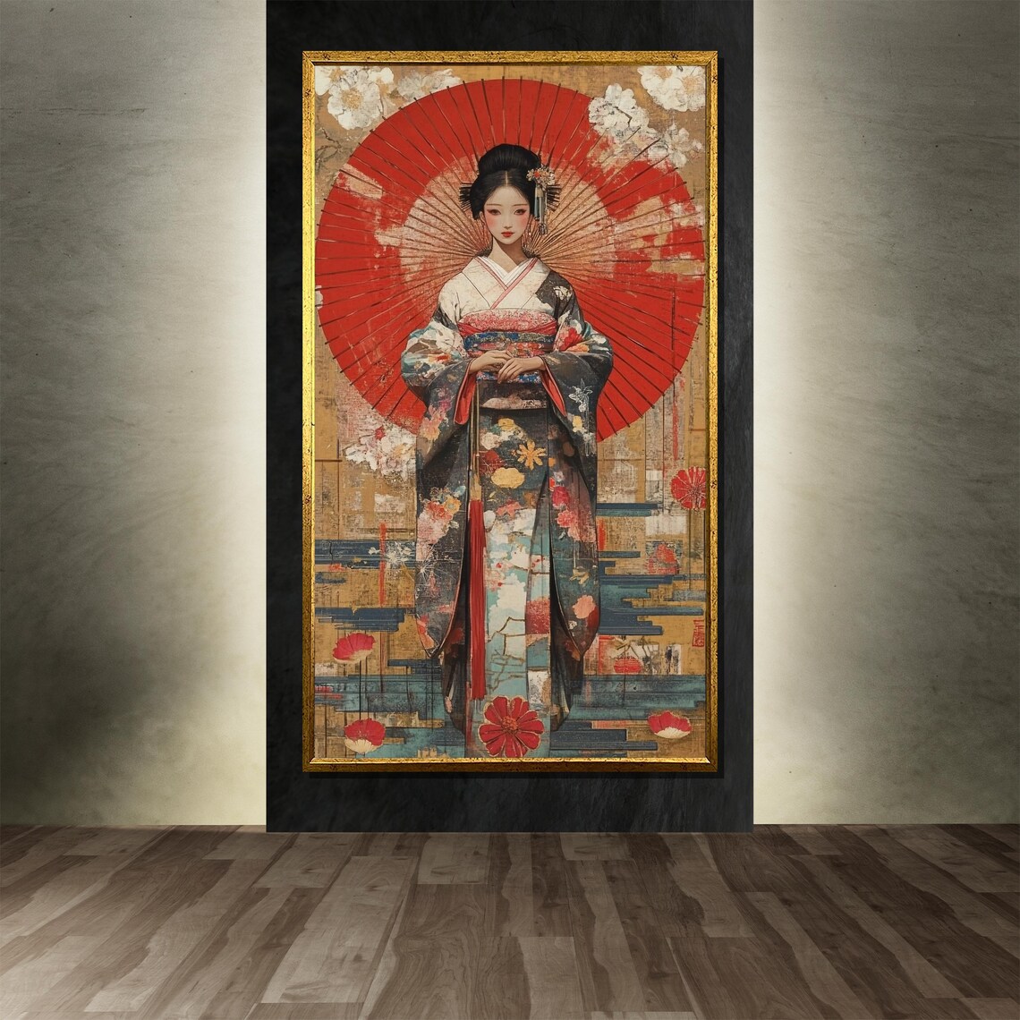 Japanese Geisha Painting, Traditional Asian Woman - Image 3