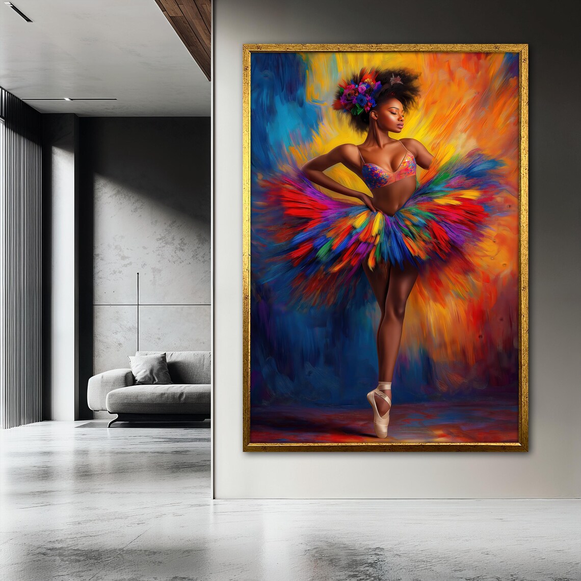 Colorful Ballerina Painting, Afro Dancer Art Print - Image 3