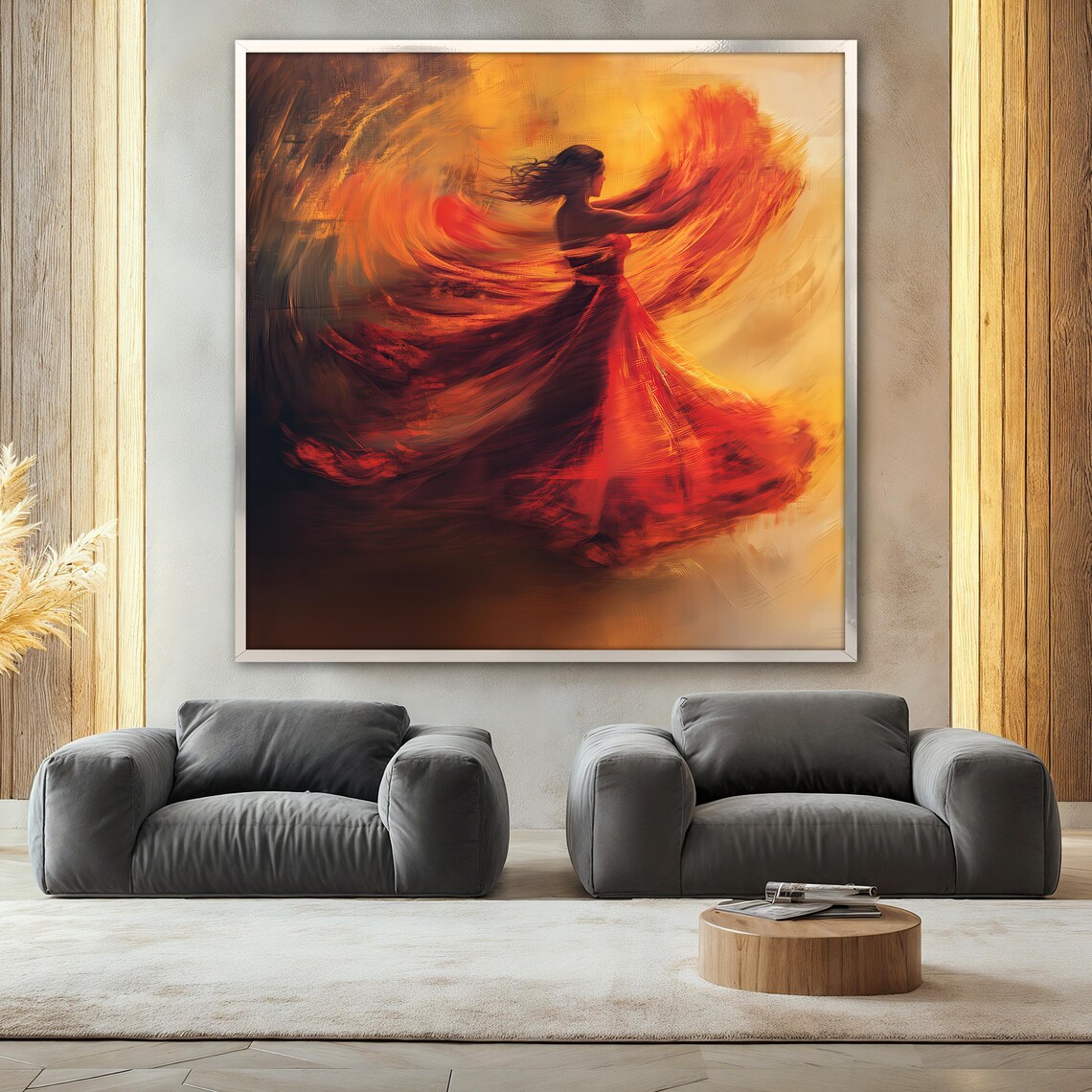 Fiery Dancing Woman Abstract Dancer Art Print - Image 2