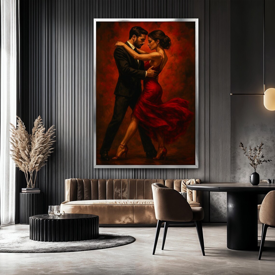 Romantic Dance Latin Couple, Elegant Ballroom Art Print - Image 2