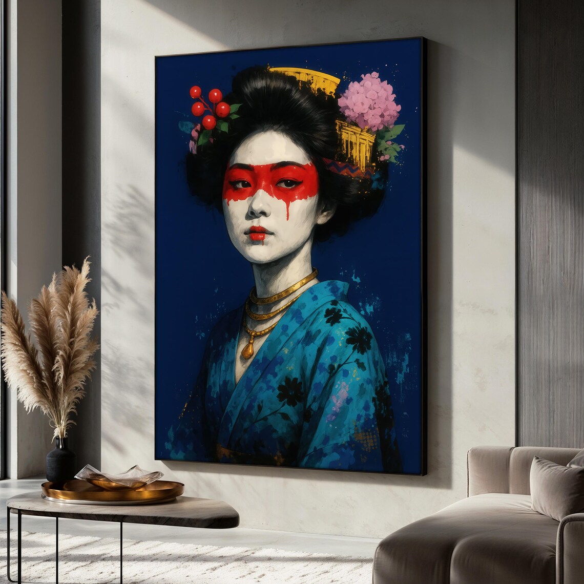 Geisha Painting, Japanese Woman Oriental Culture Decor
