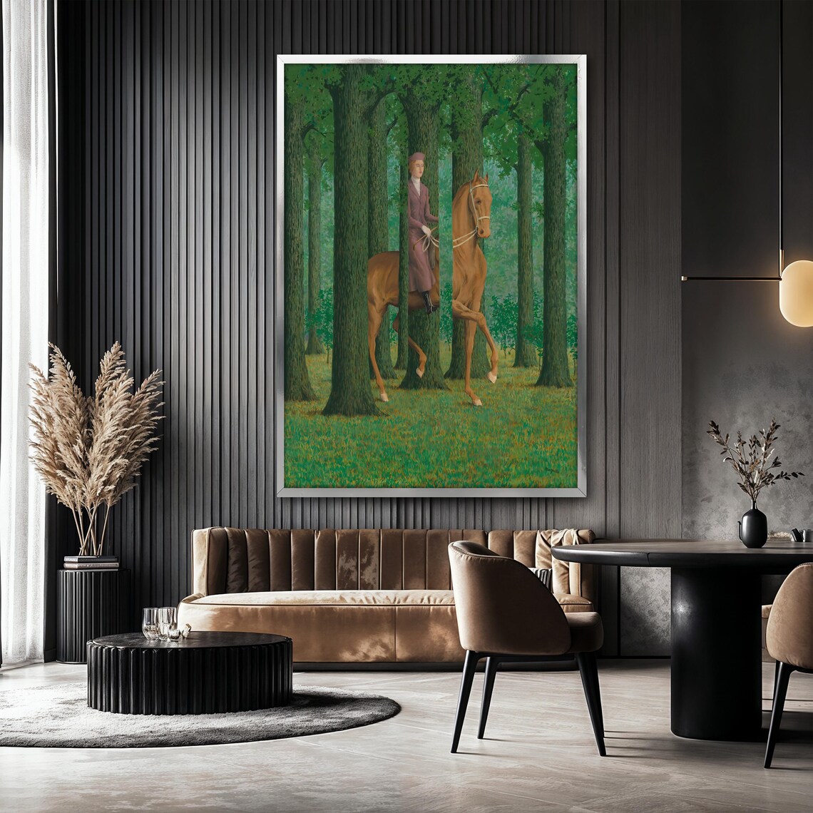 Rene Magritte Le Blanc Seing Rider and Horse Forest Art Poster - Image 2