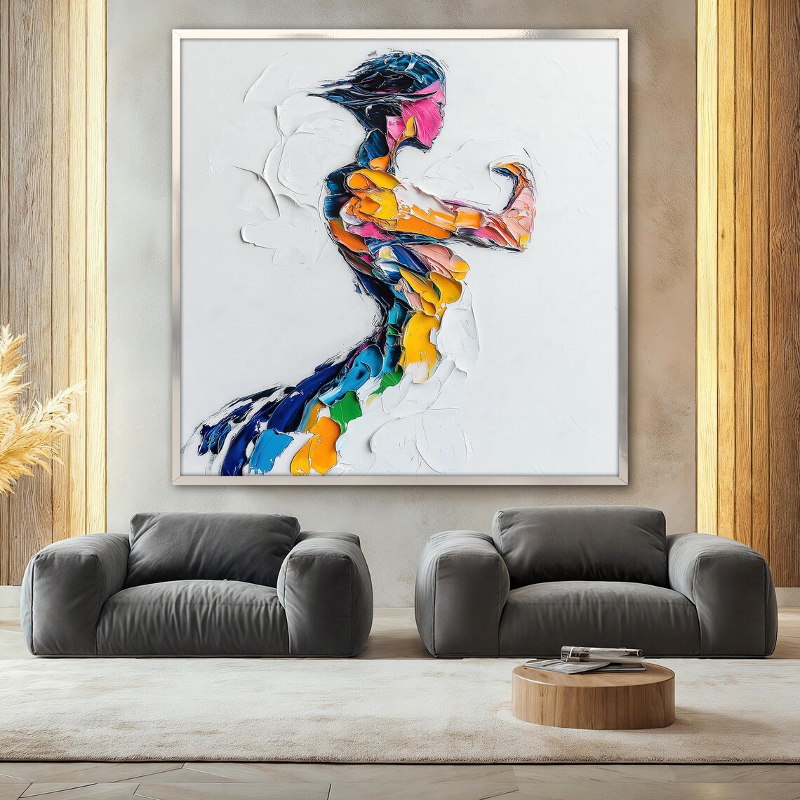 Colorful Woman Print, Abstract Female Silhouette - Image 2