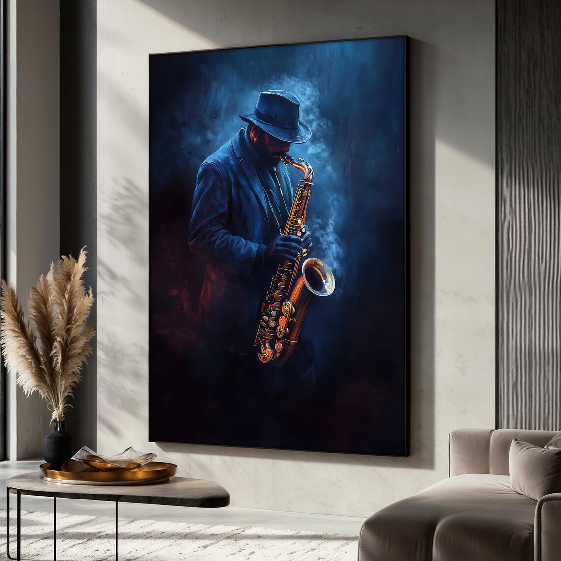 Jazz Musician Painting, Saxophone Player Art Print
