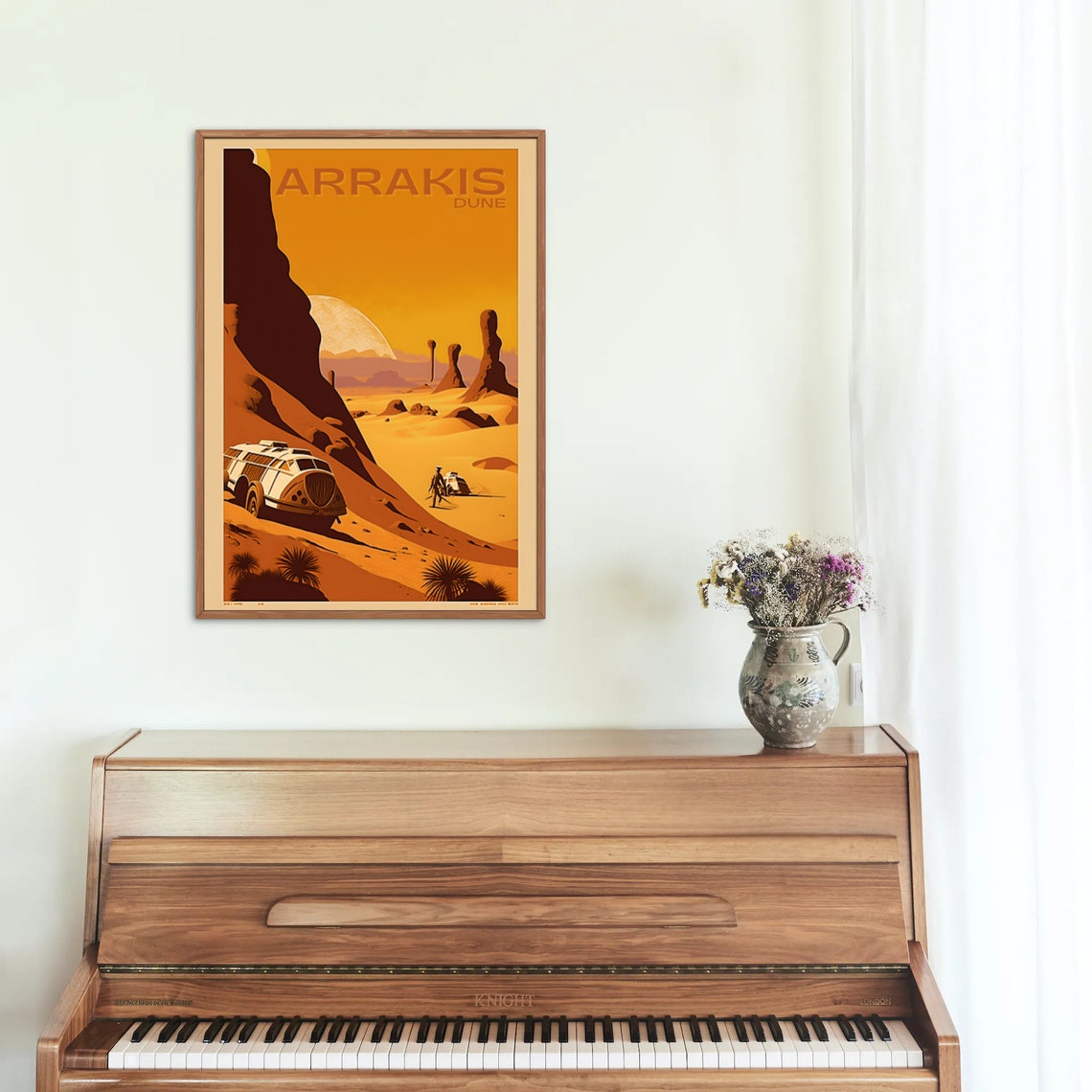 Arrakis Dune Desert Planet Sunset Spice Harvester Travel Poster - Image 4