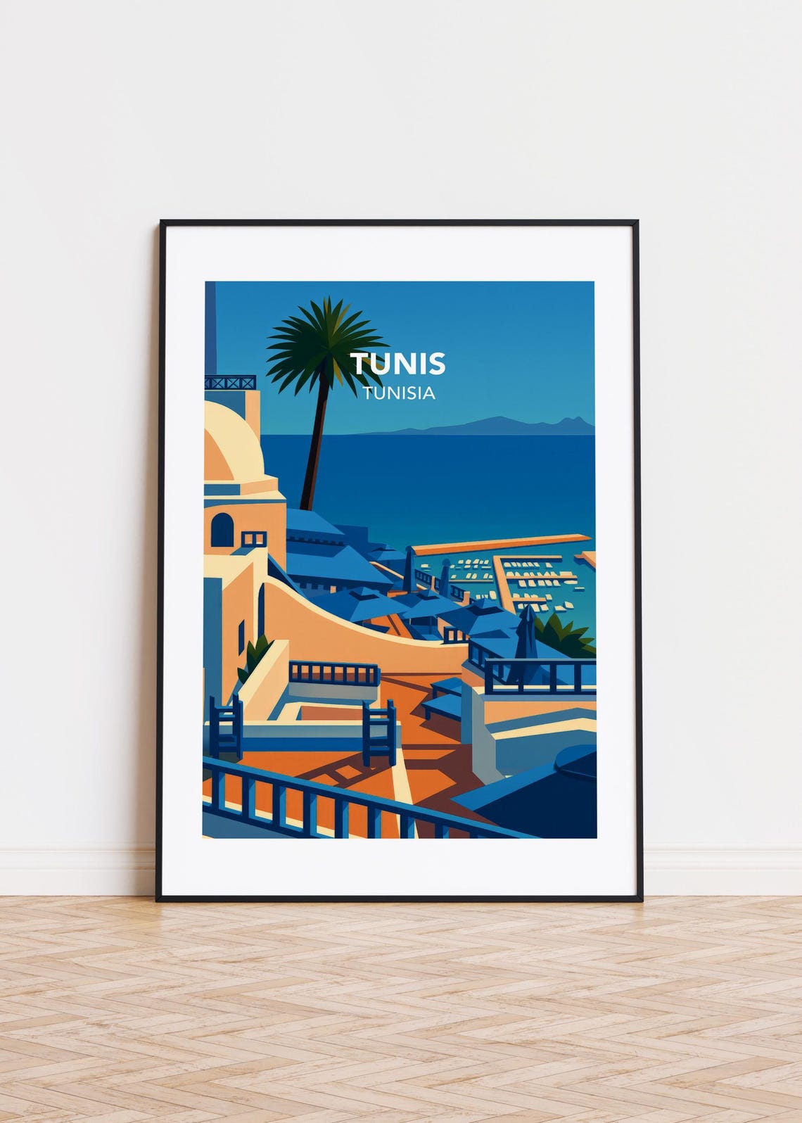 Tunis City Poster Modern Tunisia Art Print