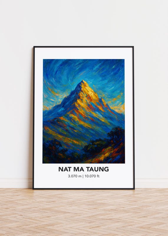 Nat Ma Taung Mountain Art Print Modern Oil Painting Style Poster