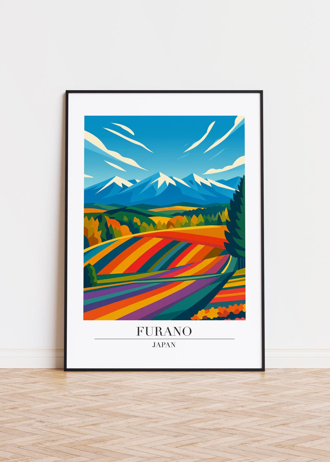 Furano Cityscape Poster Modern Minimalist Art Print