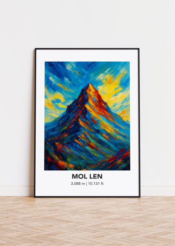 Mountain Art Poster Modern Oil Painting Style Print