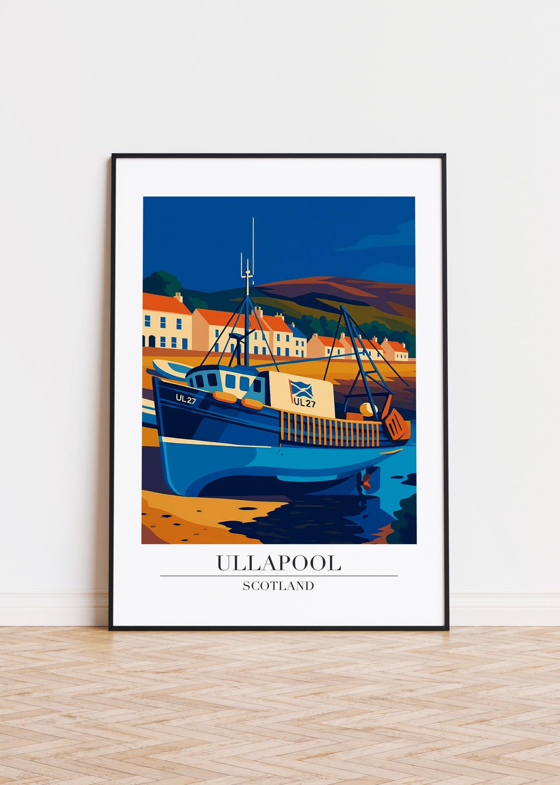 Ullapool Scotland Poster, Modern City Illustration