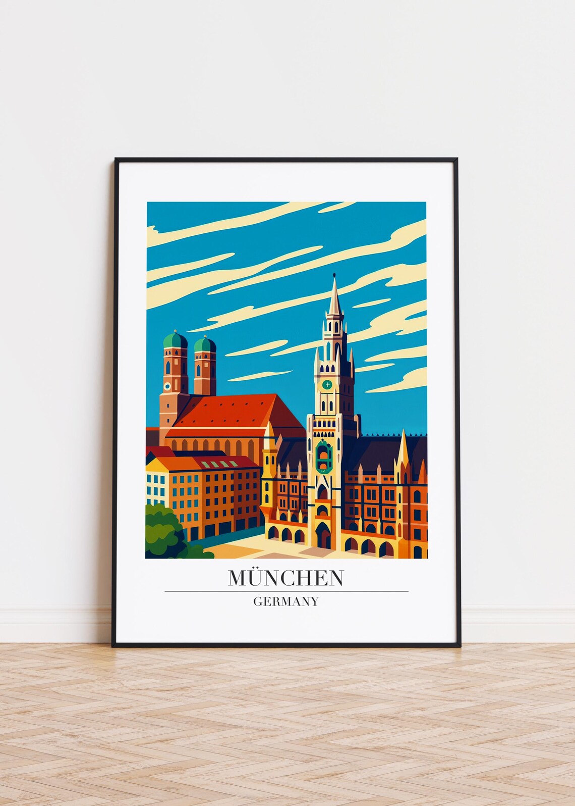Munich Modern Illustration Travel Poster, Germany