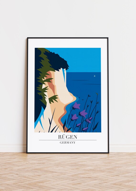 Rgen Germany Poster Modern Travel Illustration Art