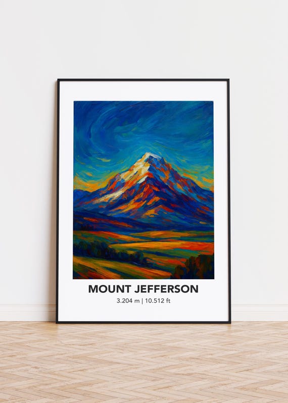 Mount Jefferson Poster Modern Mountain Art Print