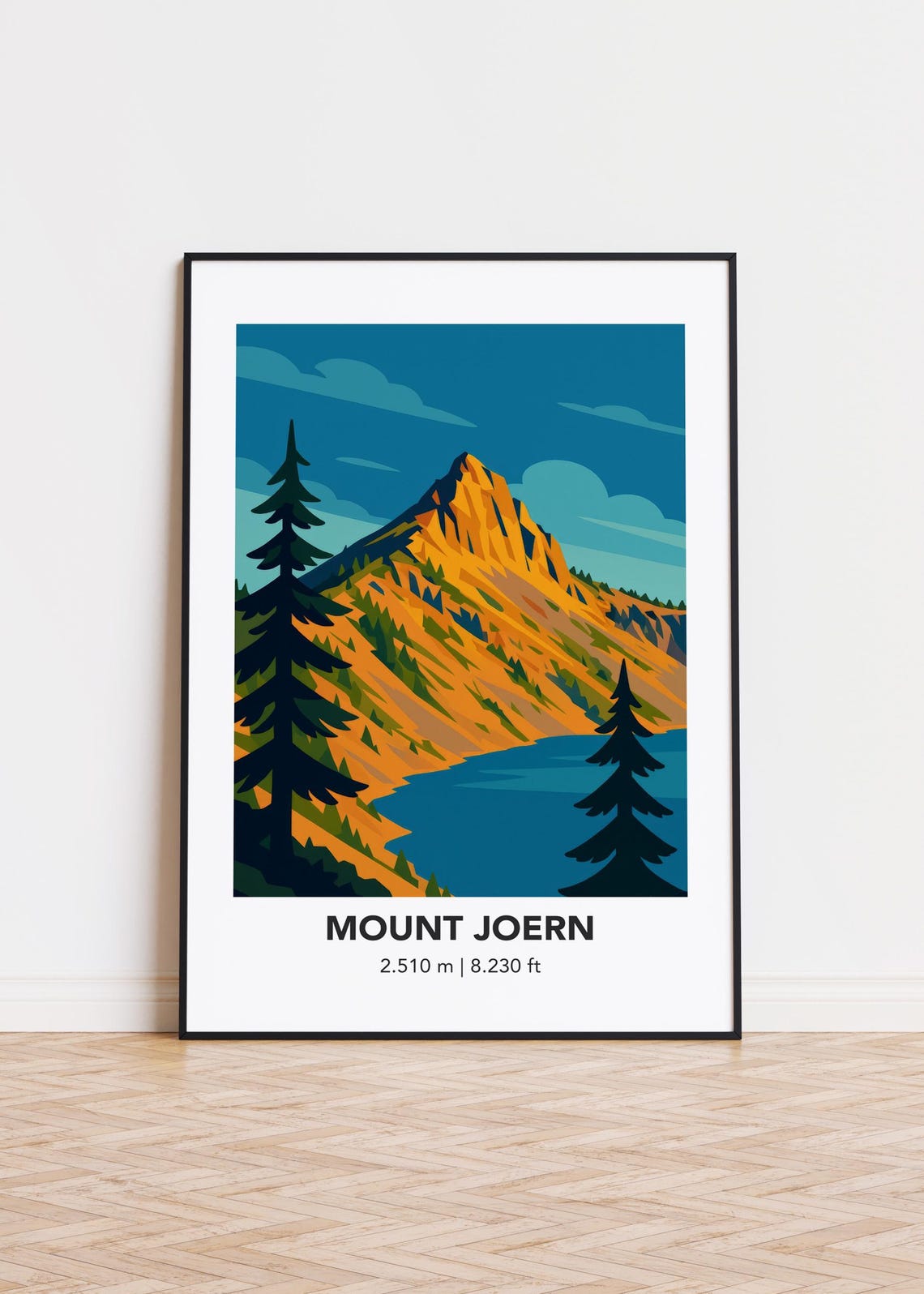 Mount Joern Mountain Print Modern Minimalist Art Poster