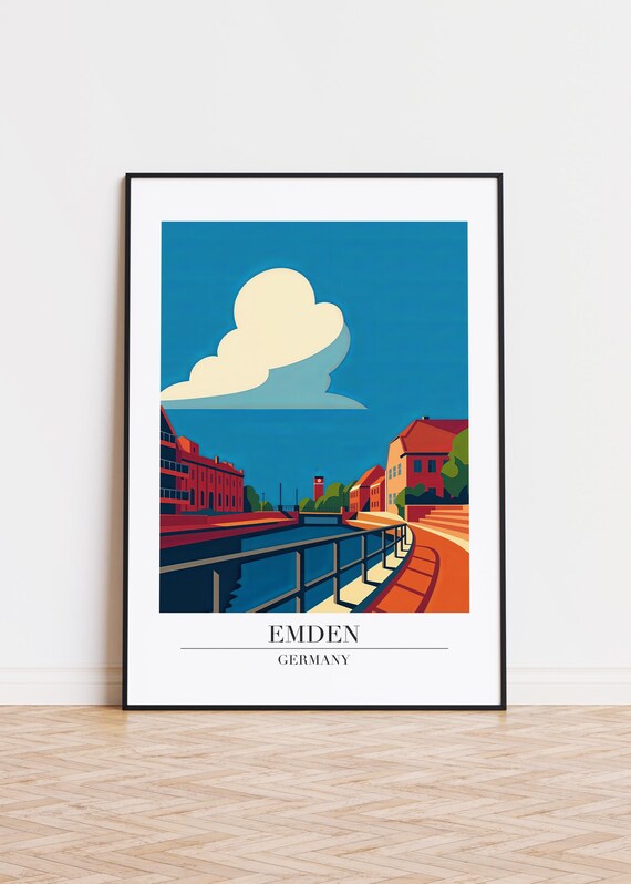 Emden Germany Poster City Illustration Art Print