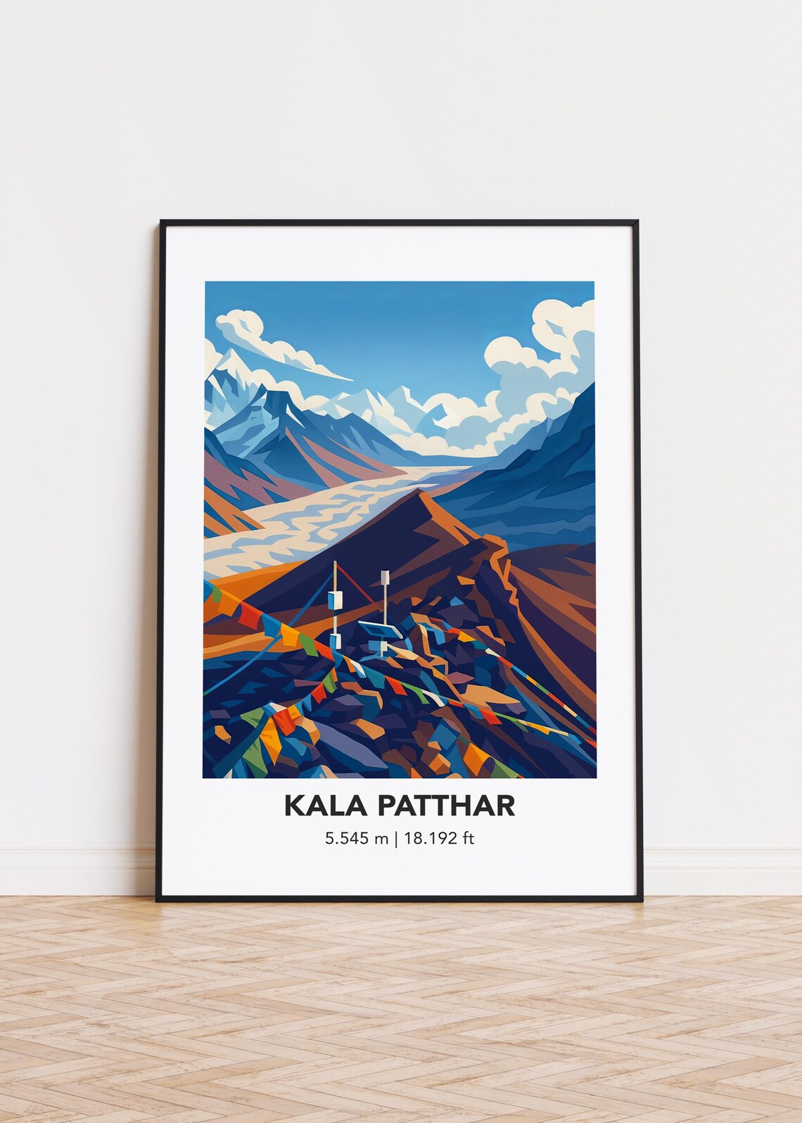 Kala Patthar Mountain Illustration Art Print
