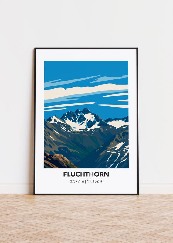 Fluchthorn Poster Print Illustration Art Mountain