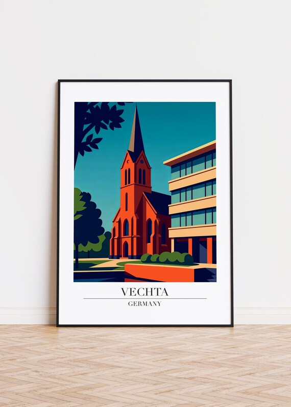 Vechta Germany Poster City Illustration Art Print