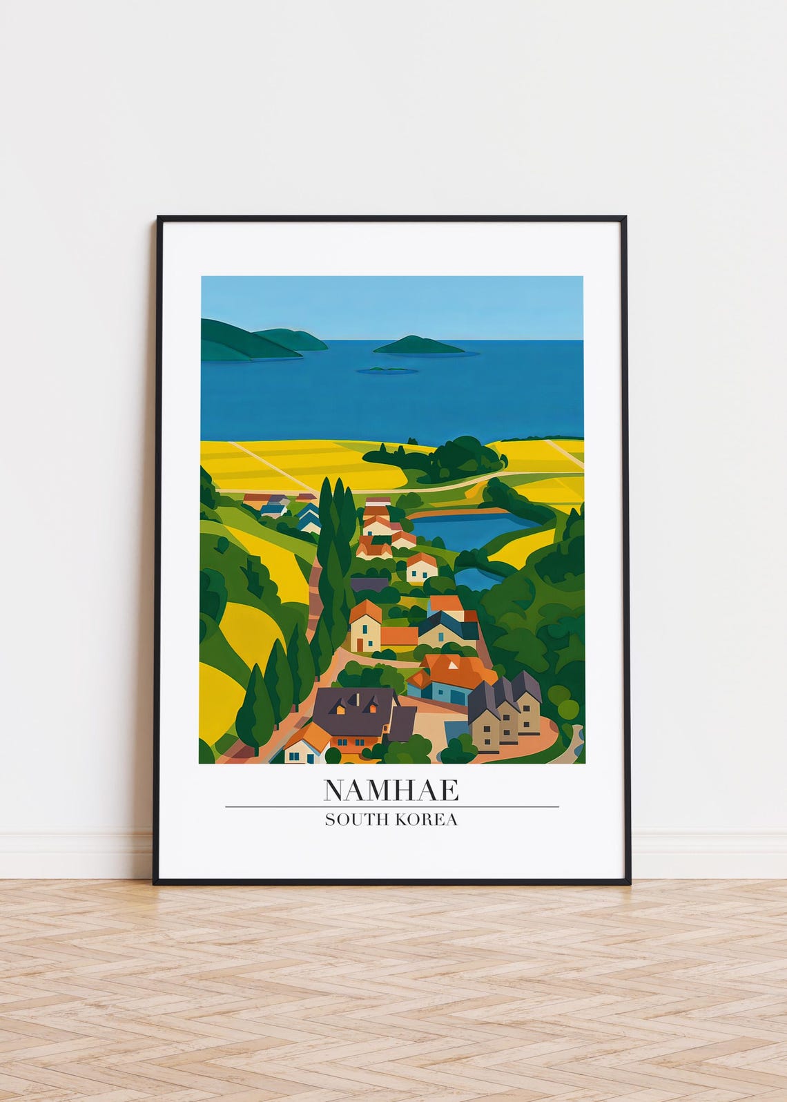 Namhae South Korea Modern Travel Poster