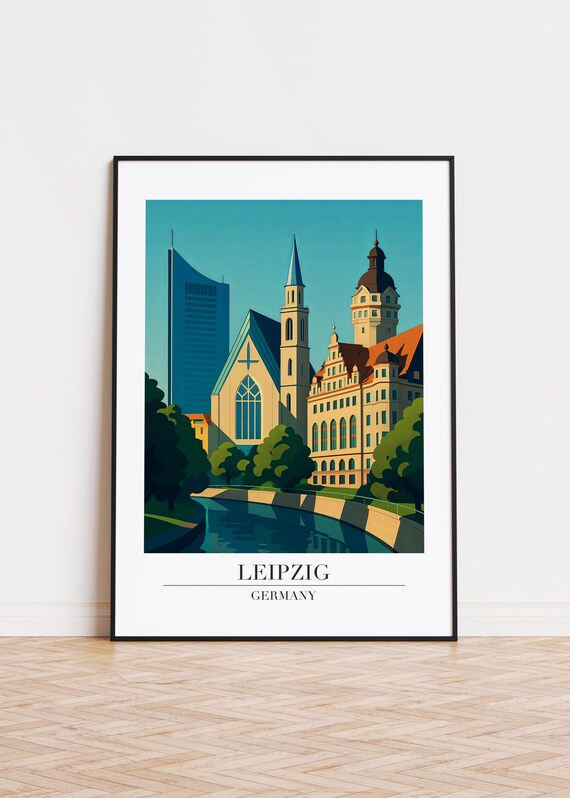 Leipzig City Poster Modern German Illustration Art