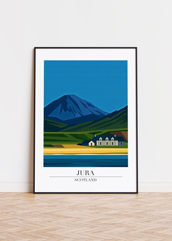 Jura Scotland Poster Modern Travel Illustration Art