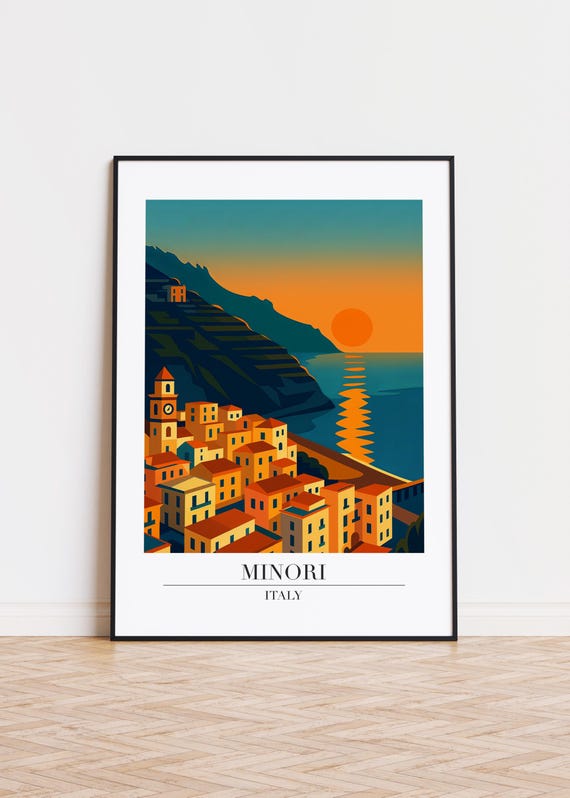 Minori Italy Poster Modern City Art Print