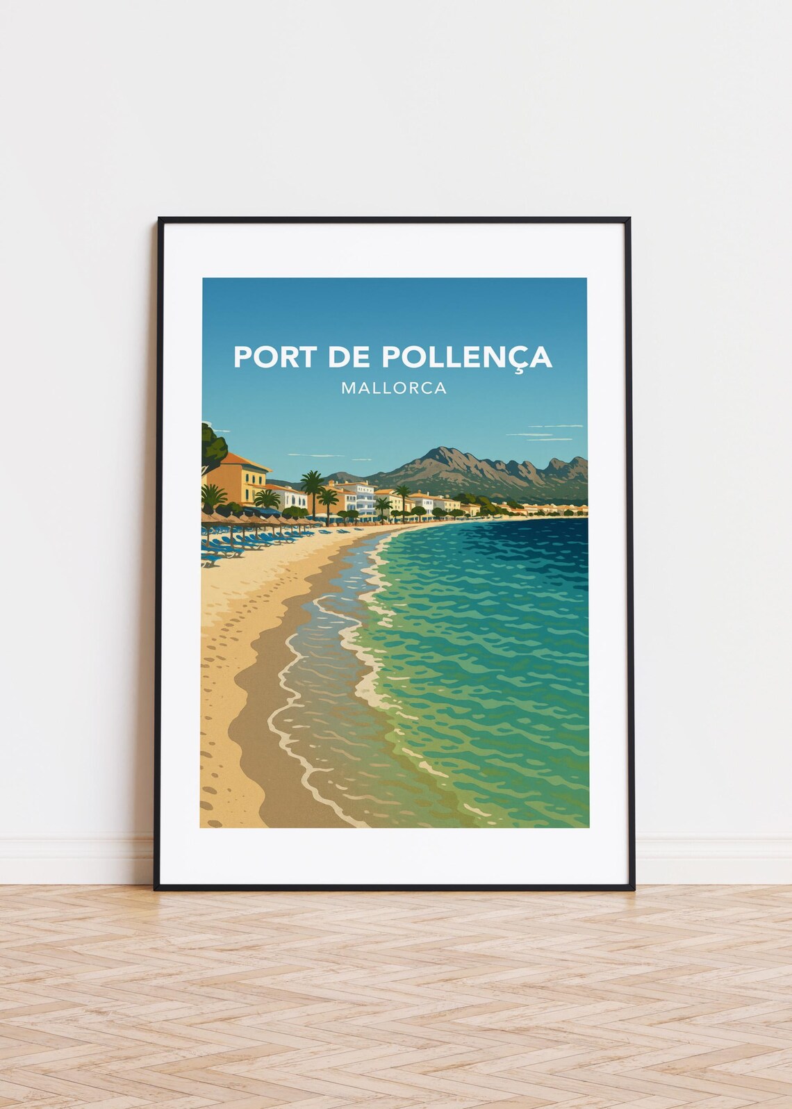 Port De Pollensa Travel Poster, Illustration Art