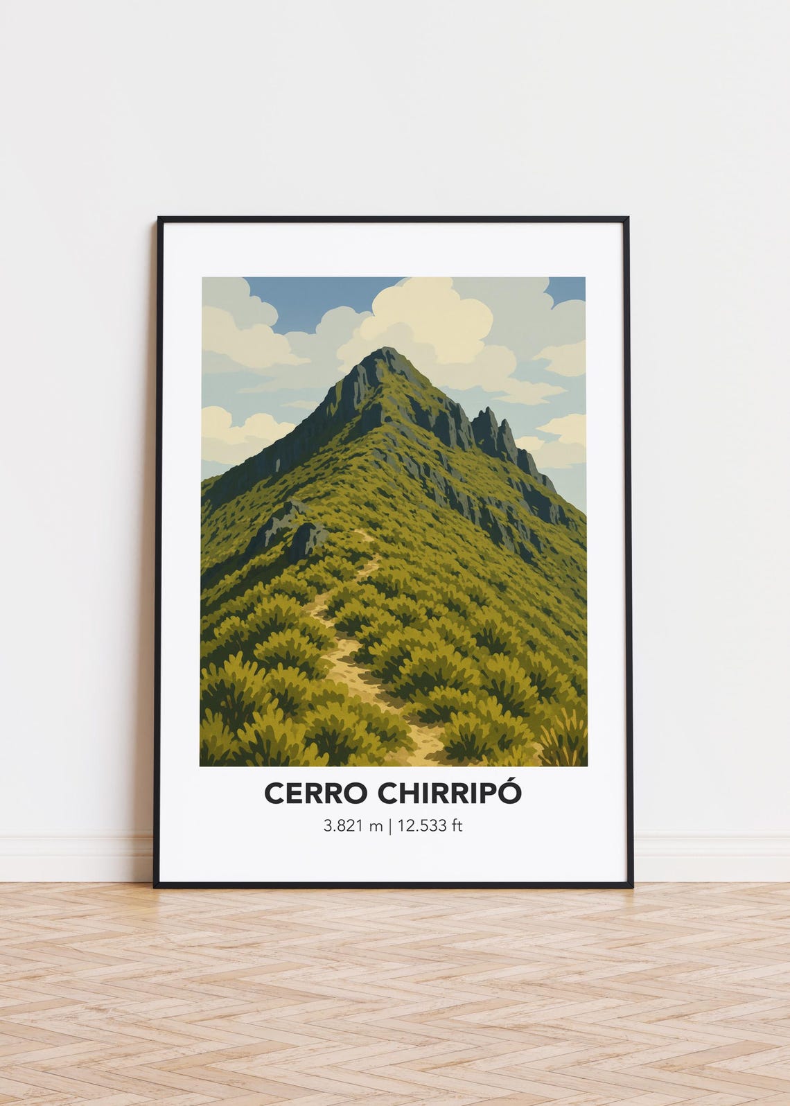 Cerro Chirrip Poster, Mountain Art Print