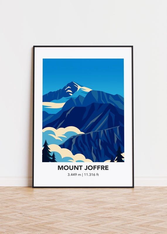 Mount Joffre Art Print Mountain Illustration Poster