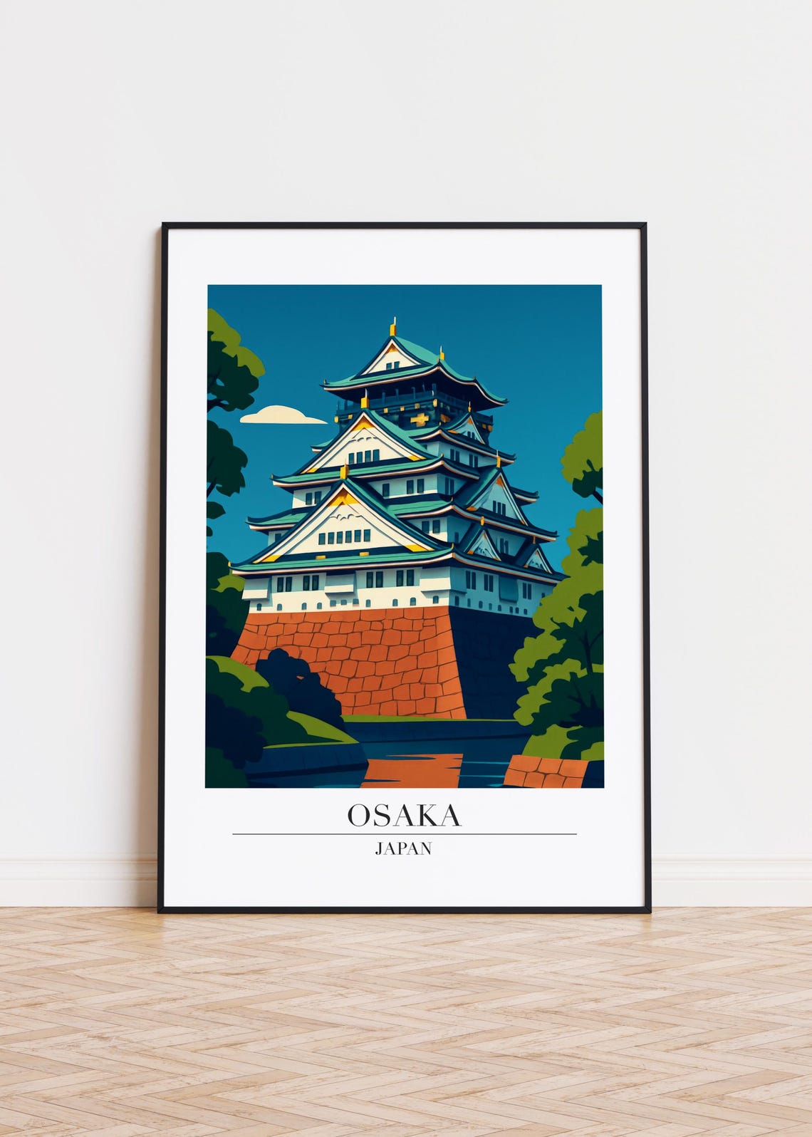 Osaka Cityscape Poster Modern Minimalist Travel Art