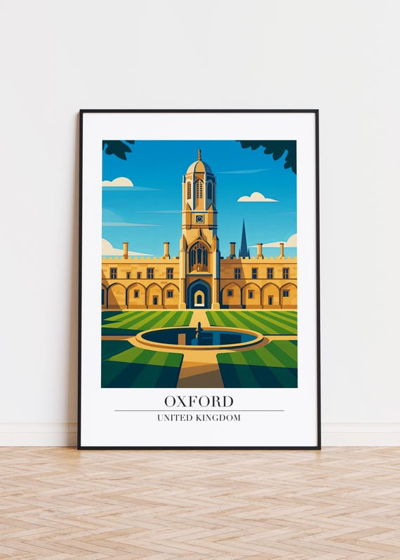 Oxford Cityscape Poster Modern United Kingdom Art Print