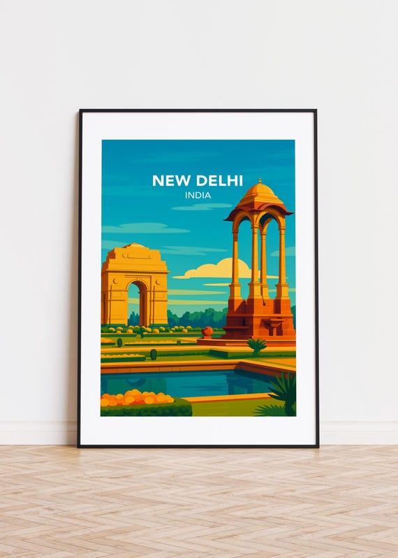 New Delhi India Poster Modern City Art Print