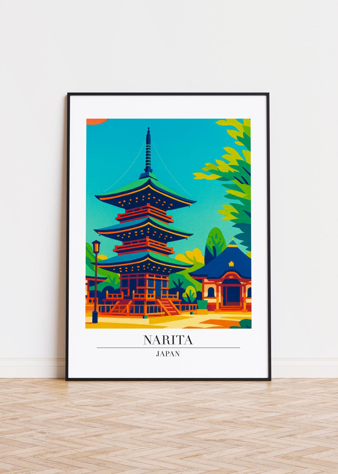 Narita Cityscape, Modern Travel Poster