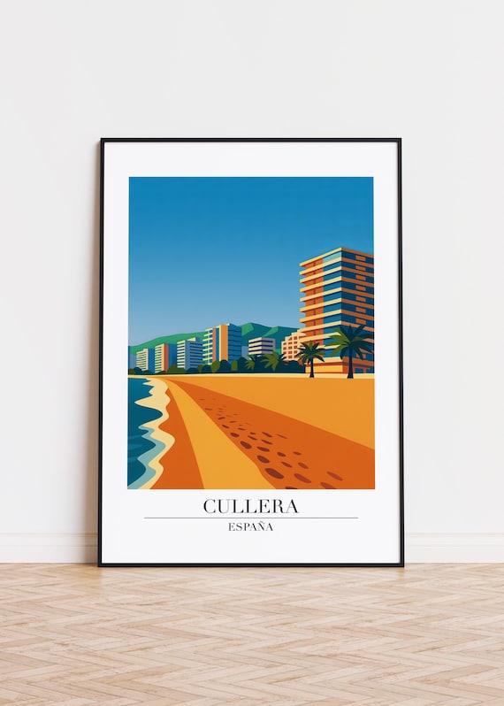 Cullera Spain Modern Travel Poster