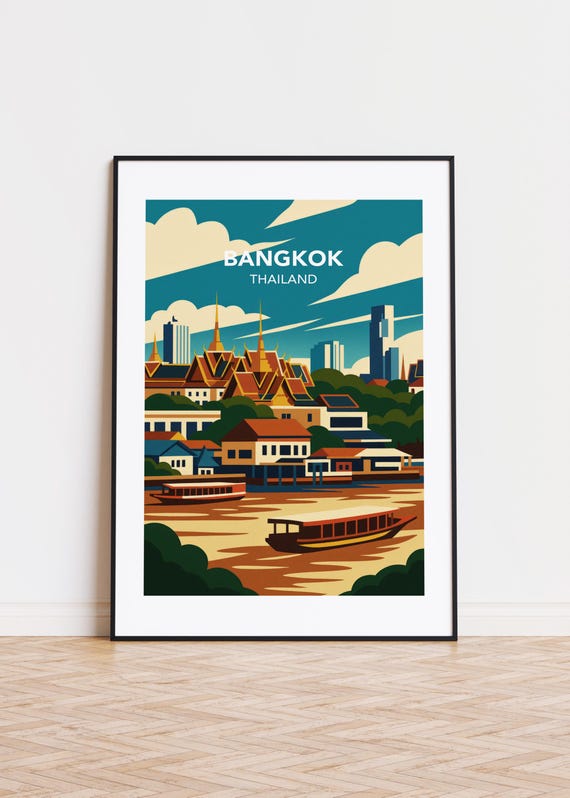 Bangkok Cityscape Poster, Modern Thailand