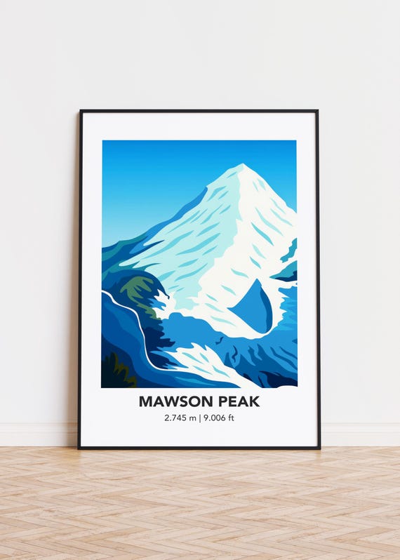 Mawson Peak Mountain Print Modern Minimalist Art Poster