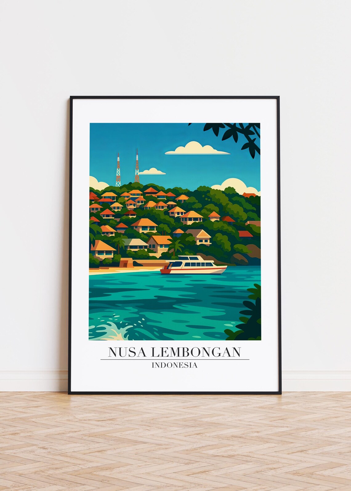 Nusa Lembongan Indonesia Hillside Village Ferry Turquoise Bay Poster