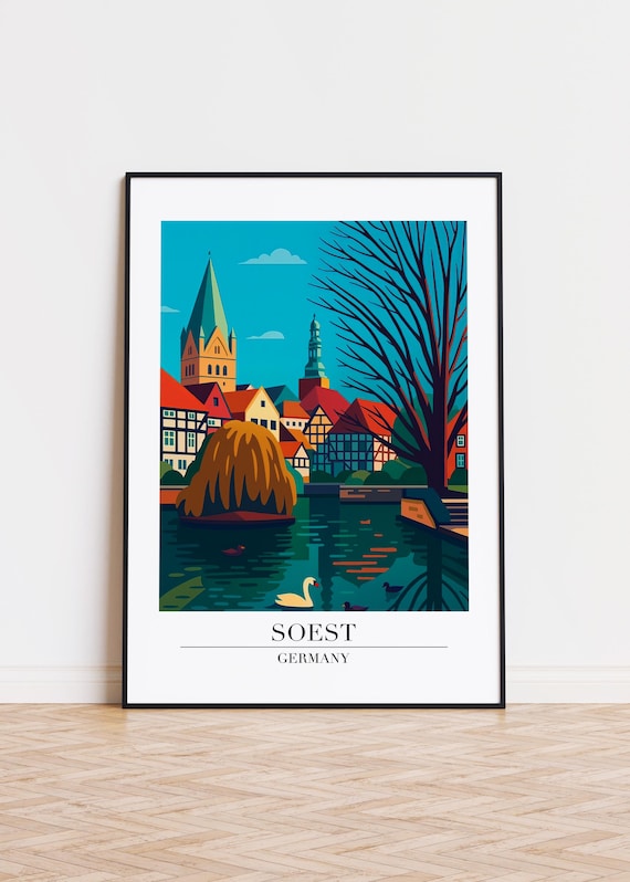 Soest Germany Poster Modern City Illustration Art