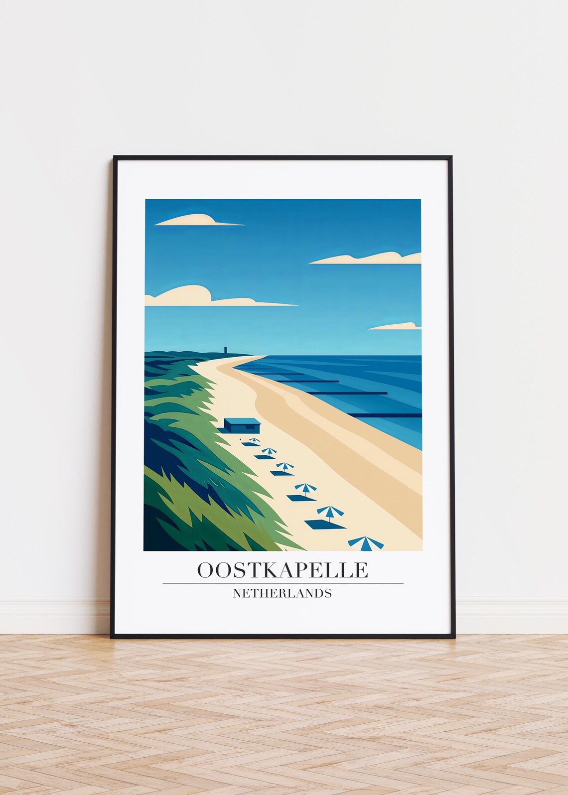 Oostkapelle Netherlands Poster, City Illustration