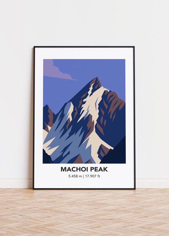 Machoi Peak Poster Mountain Illustration Art Print