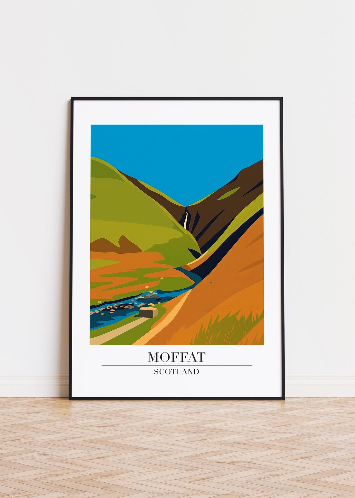 Moffat Scotland Modern Travel Poster Print