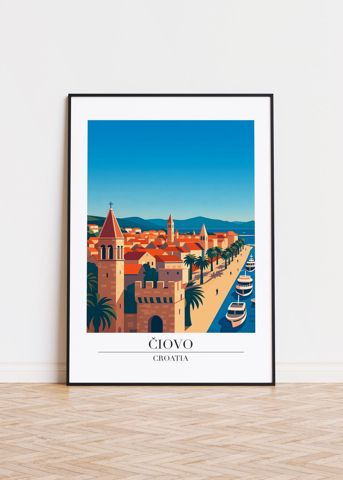 Iovo Croatia Modern Travel Poster
