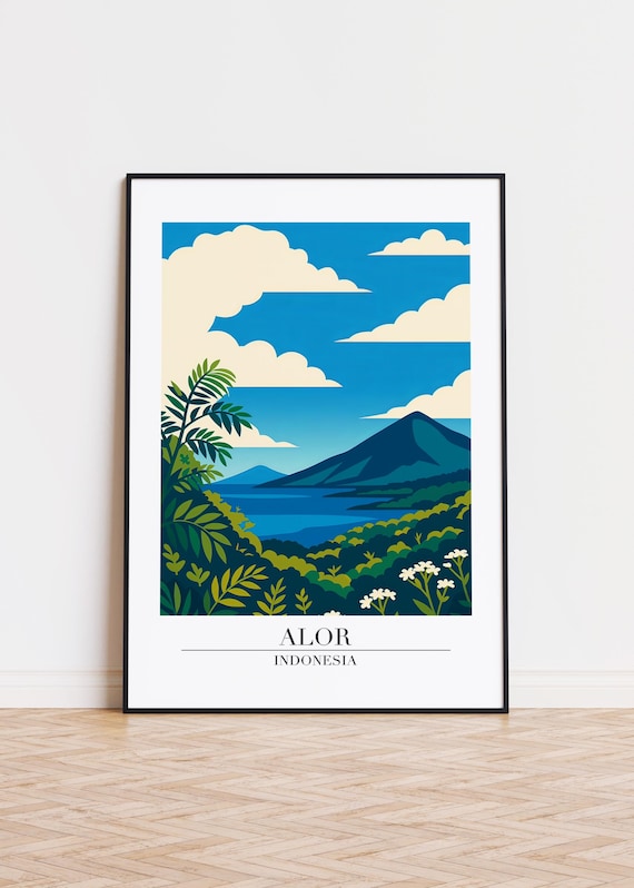 Alor Indonesia Poster Modern City Illustration Art