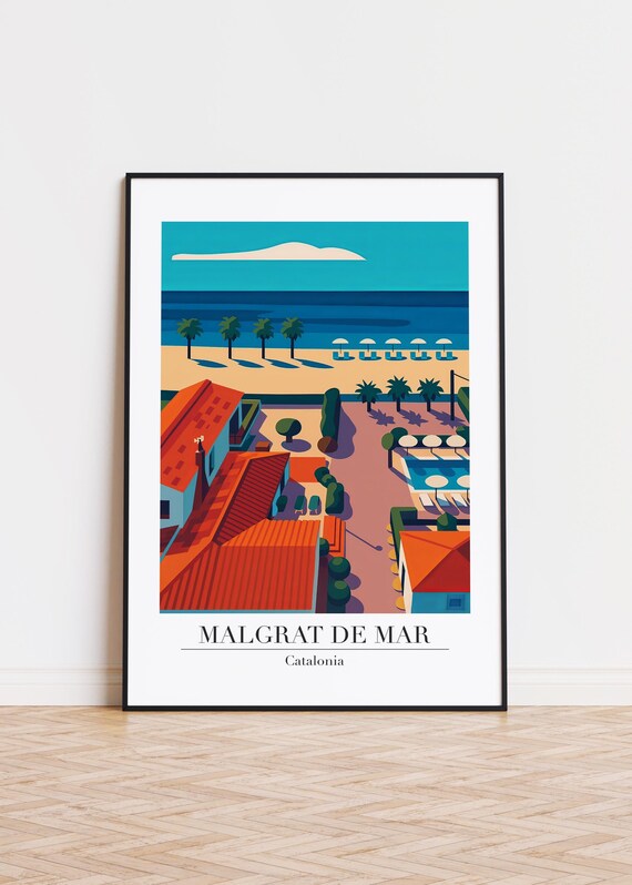 Malgrat De Mar Spain Modern City Poster