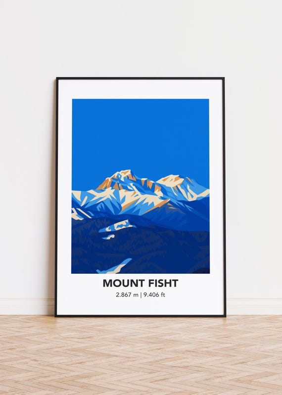 Mount Fisht Poster Modern Minimalist Mountain Art Print