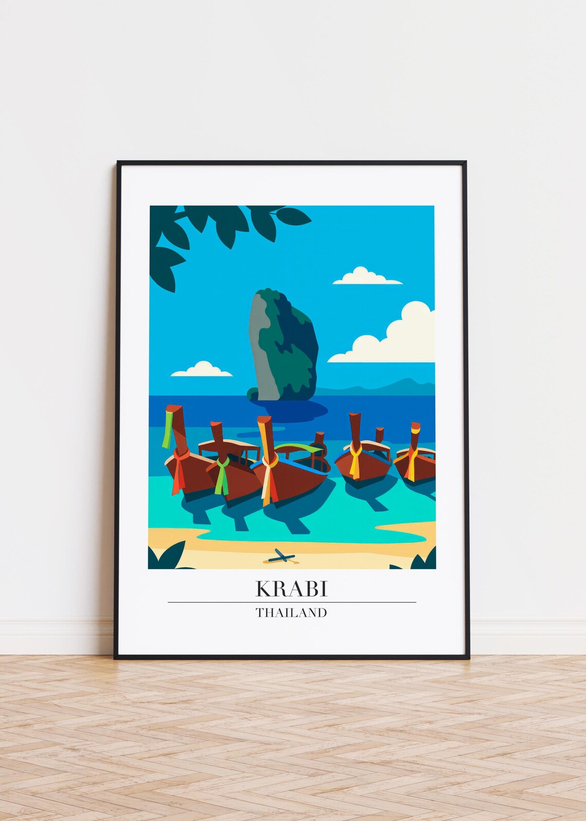 Krabi Thailand Modern Travel Poster