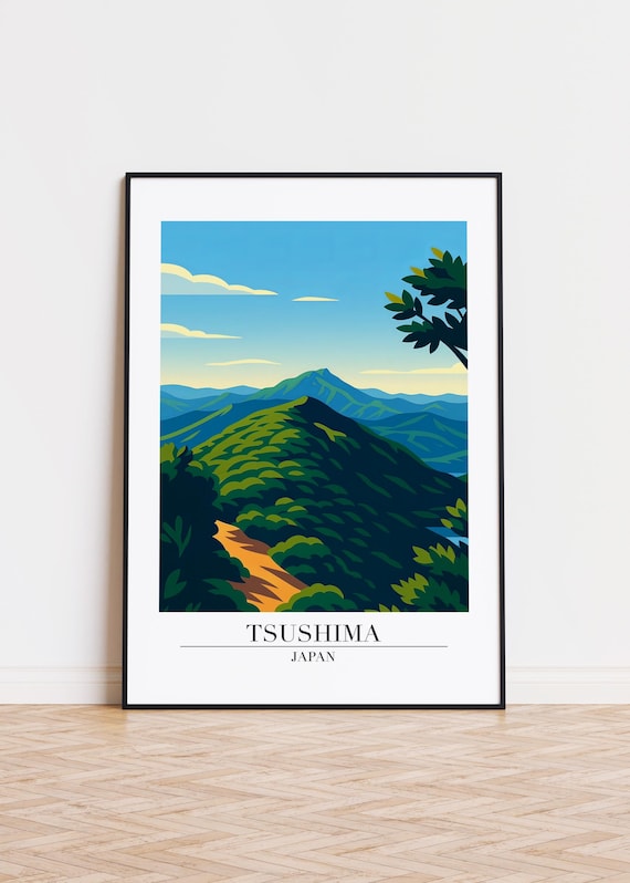 Tsushima City Poster Modern Japan Illustration Art Print